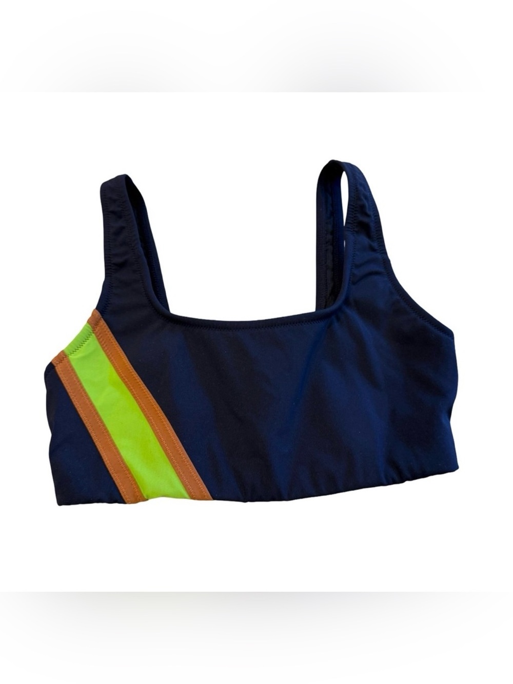 Tory Sport Athletic Sports Bra XS Neon Stripe Logo Activewear